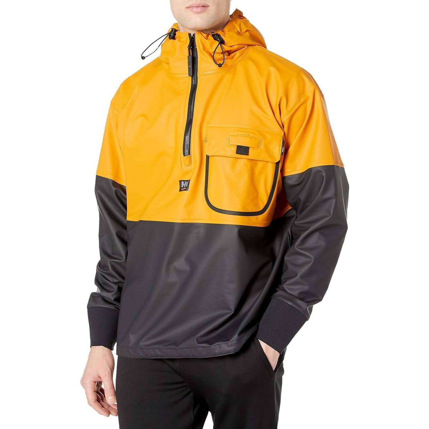 New Helly Hansen Men's Roan Anorak Jacket In Ochre Charcoal